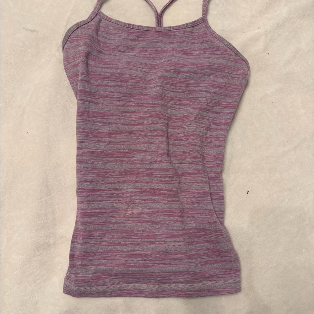 Lululemon Striped Pink Tank Top